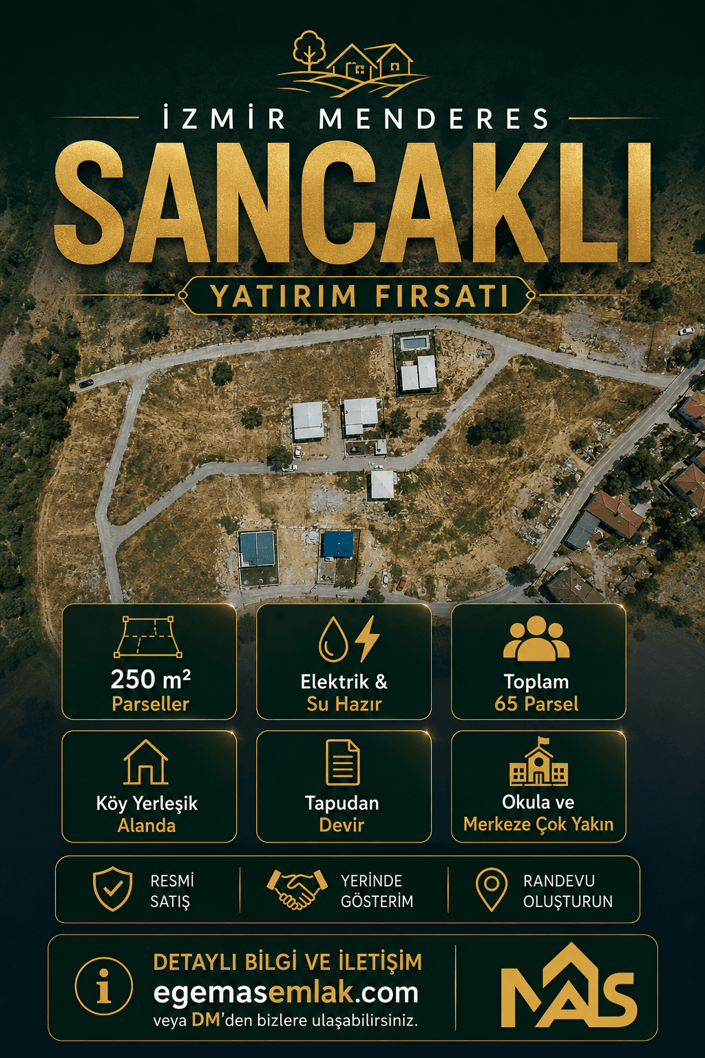 İzmir Menderes Sancaklı'da Yatırımlık 250 m² Parseller